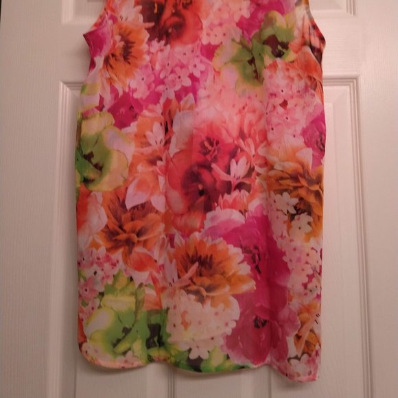 Sheer Multicoloured Sleeveless Tunic/Shirt - Picture 4 of 6